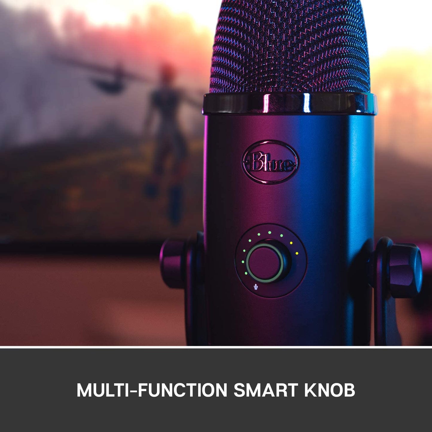 USB Condenser Microphone for Professional PC and Mac Use, Ideal for Gaming, Recording, Streaming, and Podcasting, High-Resolution Metering, LED Lighting, Blue VO!CE Effects - Black