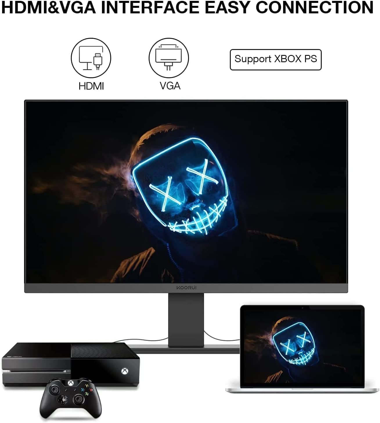 22-Inch FHD 1080P VA Computer Monitor with Ultra-Thin Bezel, 75HZ Refresh Rate, Eye Care Technology, Ergonomic Tilt, HDMI and VGA Ports, LED Display for PC, VESA Mount Compatible