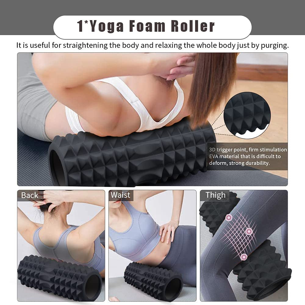 Versatile 4-in-1 Foam Roller Set with Muscle Roller Stick and Massage Balls - Ideal for Deep Tissue Massage, Effective Pain Relief for Back and Legs, and Enhanced Exercise Experience