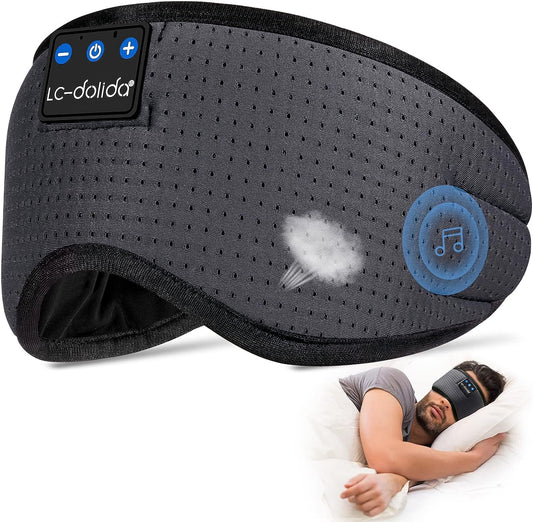 Wireless Bluetooth 5.2 Sleep Headband with Breathable Design - Ideal for Side Sleepers, Office Use, Air Travel, and Unique Gifting - Includes Sleep Earbuds, Eye Mask, and Ear Plugs