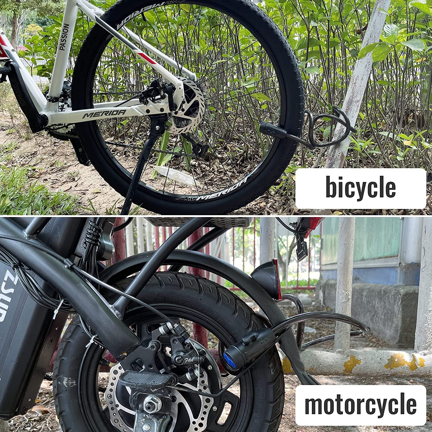 4ft Heavy Duty Bike Cable Lock with Mounting Bracket - Weatherproof Steel Coiled Key Lock for Bicycles, Motorcycles, Scooters, and Skateboards