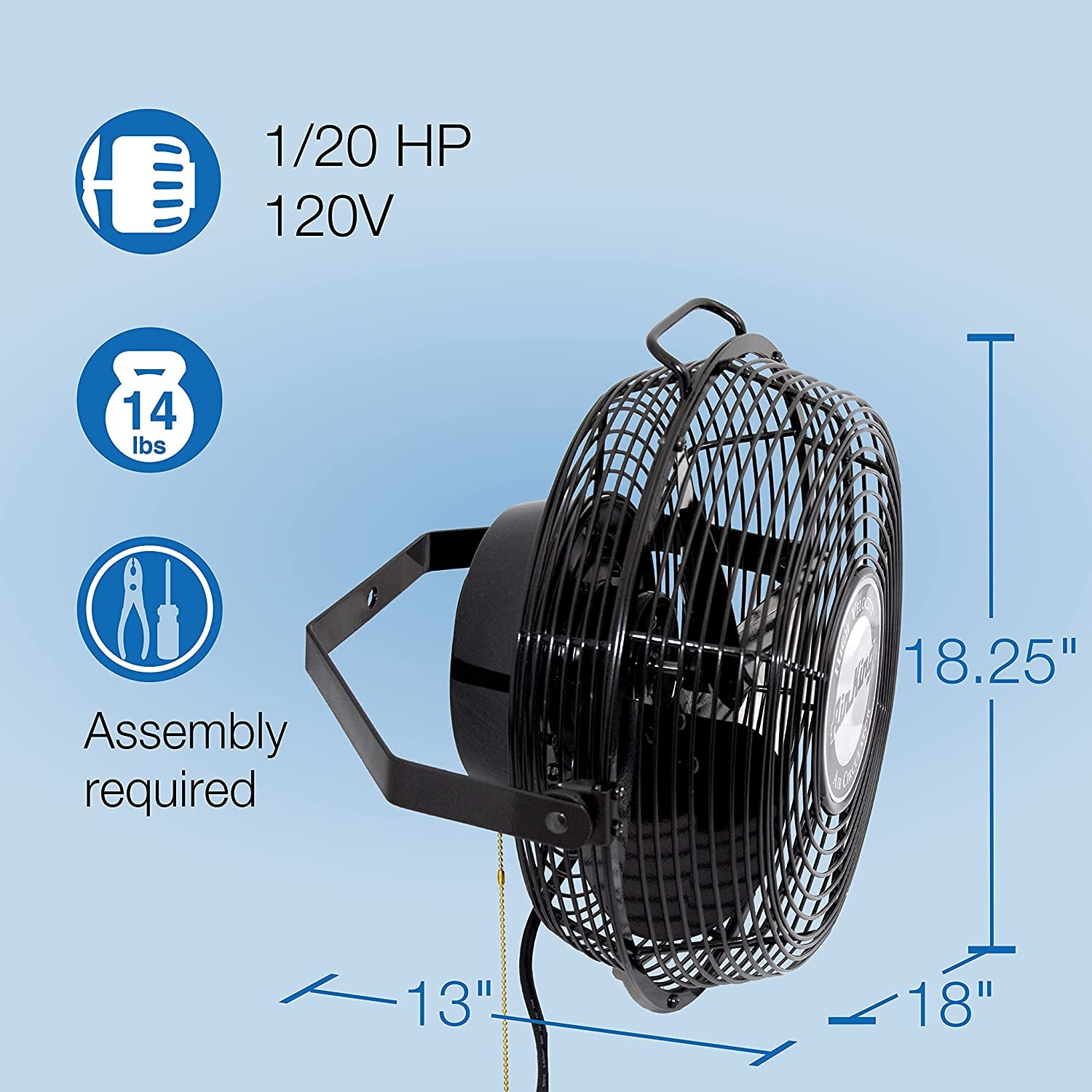 14-Inch Industrial Grade High Velocity Multi-Mount Fan for Optimal Air Circulation