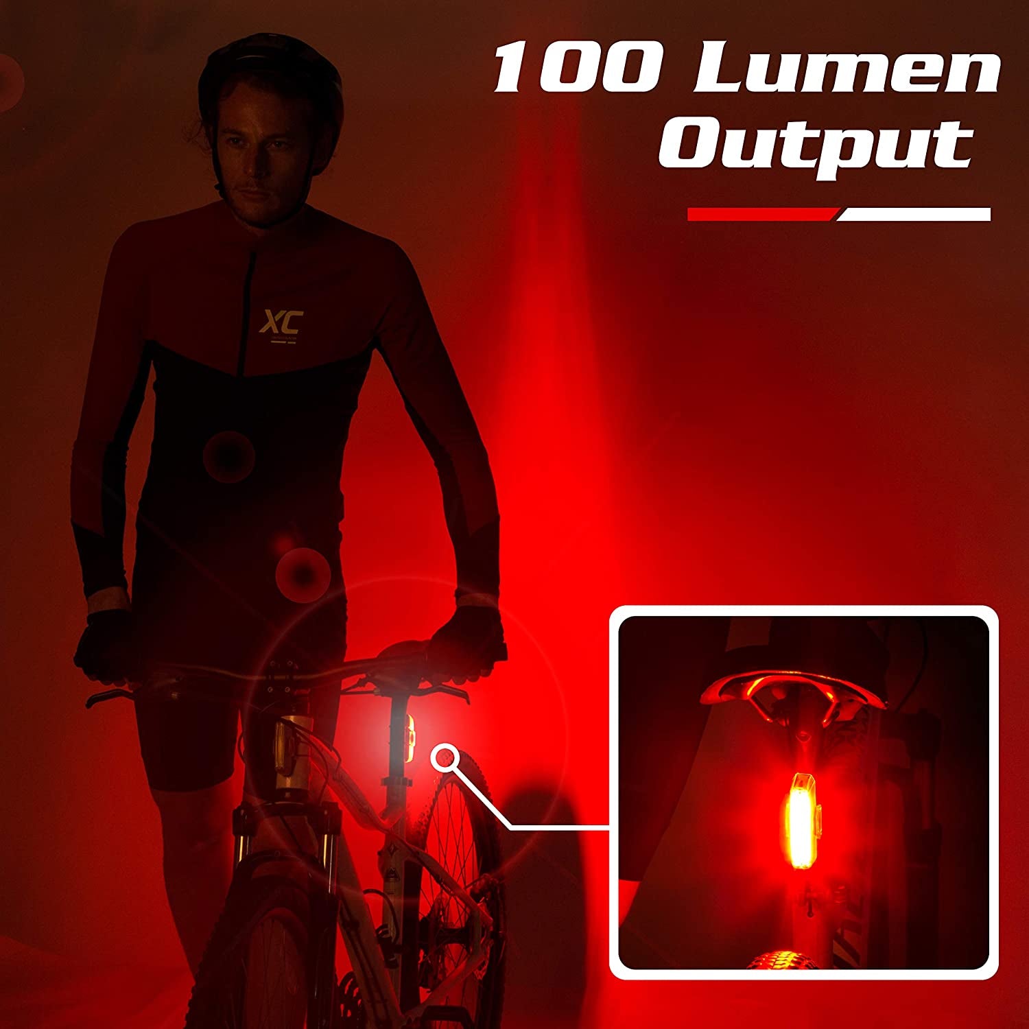 USB Rechargeable Bike Tail Light - High-Intensity 100 Lumens LED Bicycle Rear Light for Enhanced Cycling Safety