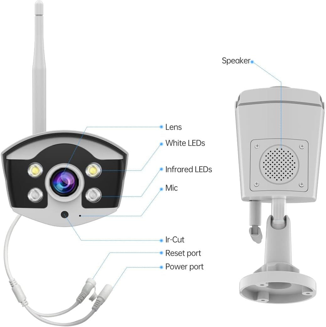 Wireless Bullet Camera with 1296P Resolution and One-Way Audio - Expand Your Wifi Security Camera System