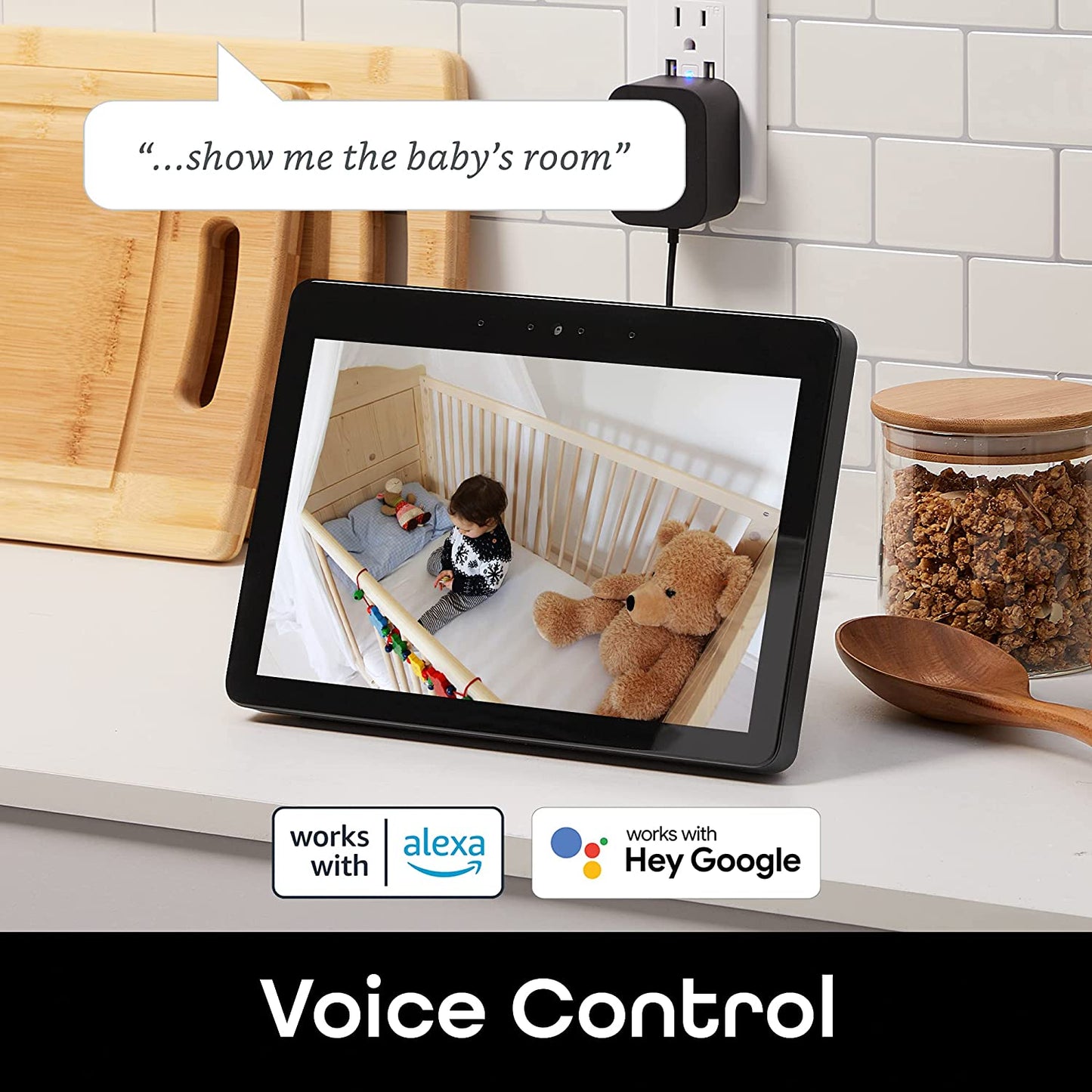 Black Wireless Indoor Surveillance Camera with Auto Tracking Alerts, Motion Zones, Pan/Tilt/Zoom, 2-Way Talk, Night Vision, Works with Alexa and Google Home, 1080P