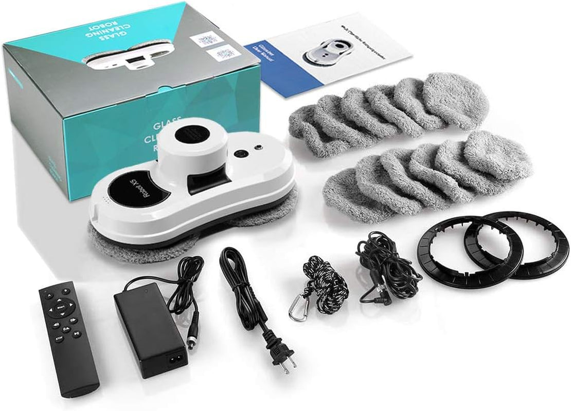 Smart Window Cleaning Robot: Intelligent Automatic Window Cleaner with APP and Remote Control, Ideal for Indoor and Outdoor Windows, Glass, Mirrors, Tables, and Tiles - Available in White