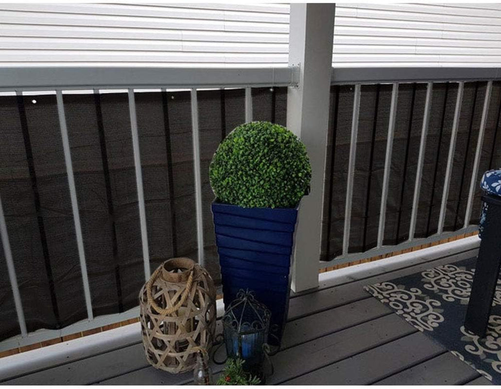 Outdoor Balcony Privacy Screen Cover - 3'x16.4' Fence Privacy Screen for Patios, Decks, and Porches - UV-Proof and Waterproof - Includes Cable Ties and Ropes - Black