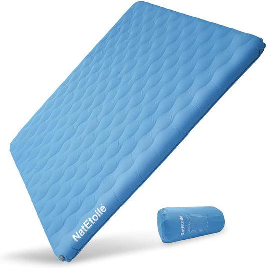 Double Camping Air Mattress - 6.3" Thick Queen Size Inflatable Sleeping Pad for Two People, Ideal for Camping, Tent, and Cot, Blue 