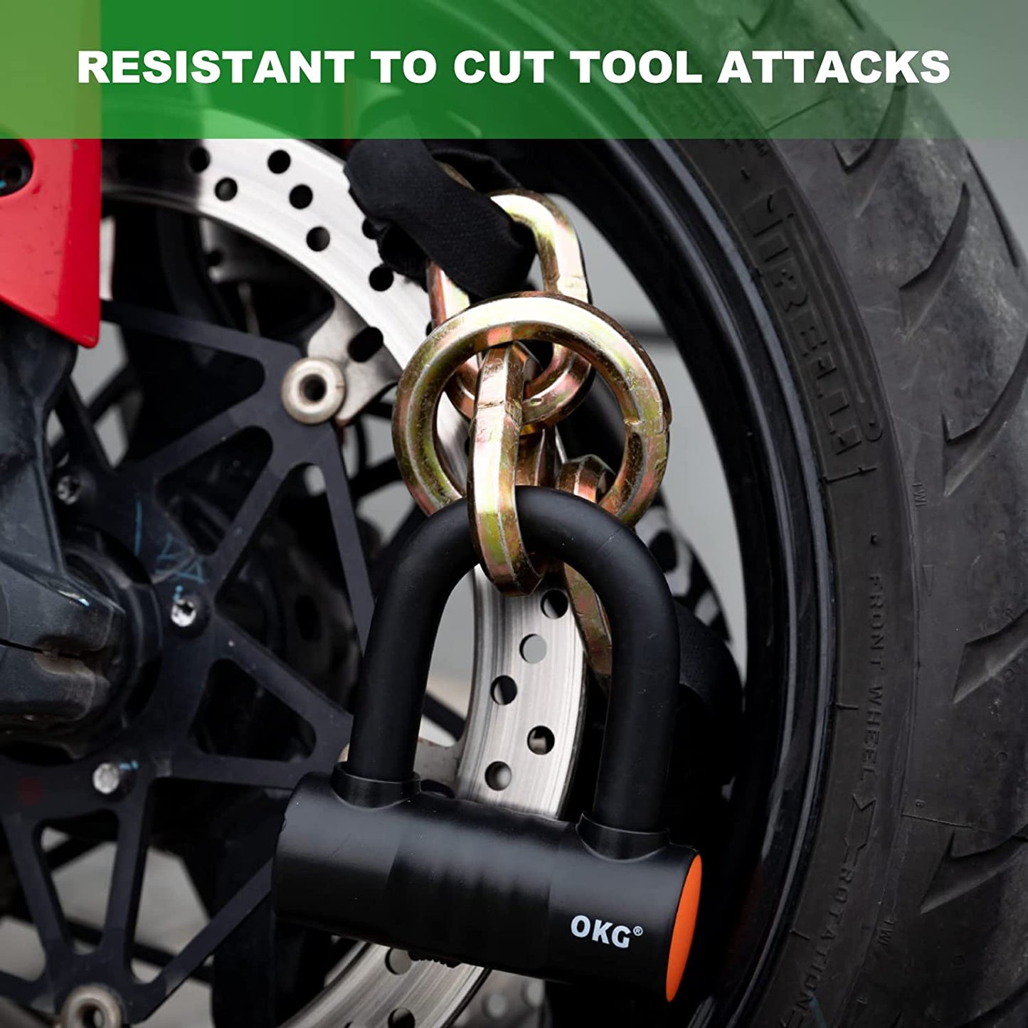 Small U Lock - High-Strength 18mm (11/16") Thick Hardened Alloy Steel U Shackle, Enhanced Anti-Theft, Anti-Saw, Anti-Cut Features for Motorcycle and Bicycle Security (Excludes Security Cable and Chain)