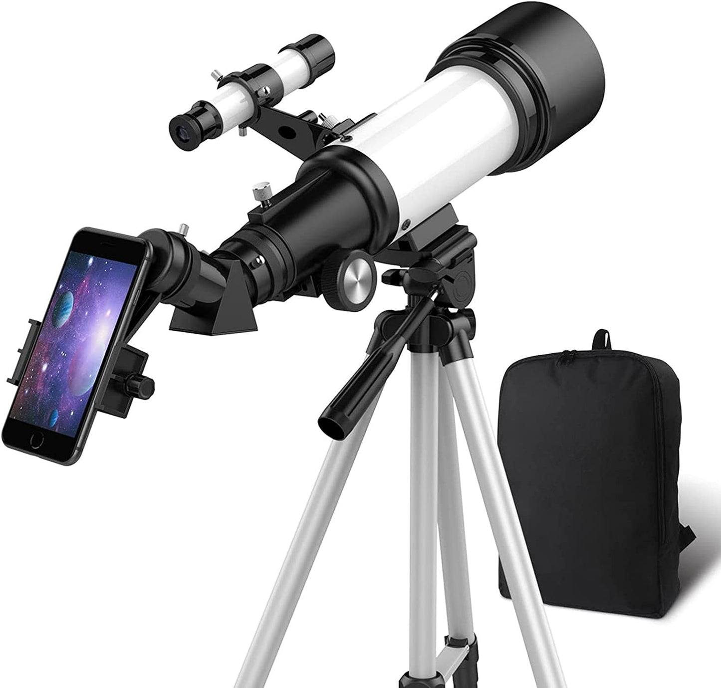 Astronomy Telescope for Beginners and Adults, 70mm Aperture 400mm Focal Length, AZ Mount, Fully Multi-Coated Optics, Complete with Tripod, Phone Adapter, and Backpack