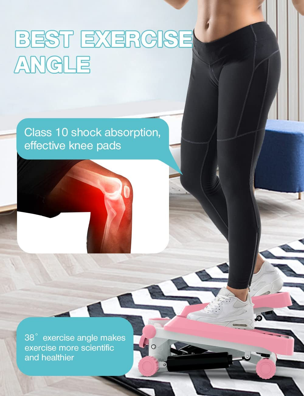 Exercise Steppers with Resistance Bands - These fitness stepper exercise machines come equipped with resistance bands and an LCD display. They are ideal for aerobic step workouts at home or in the office.