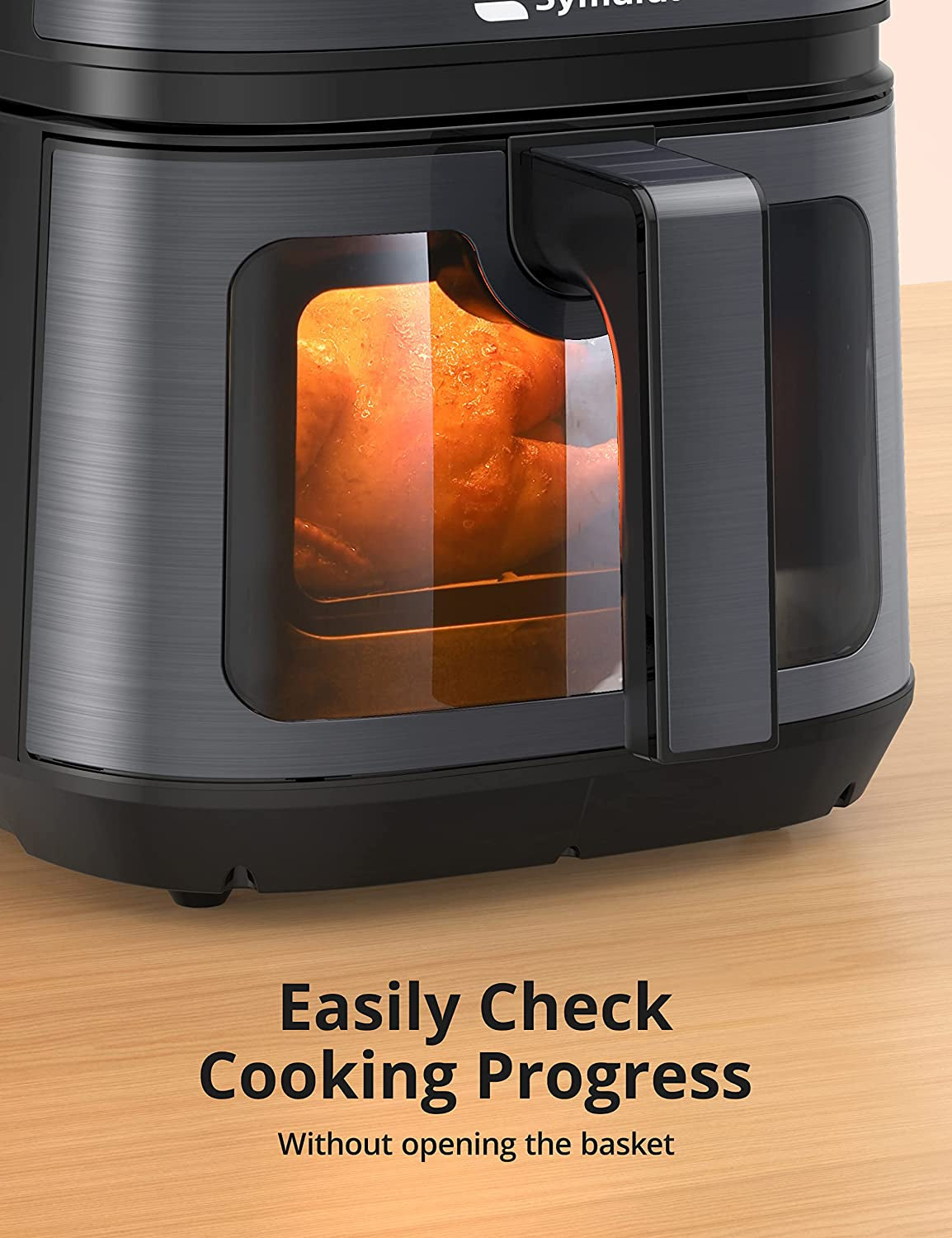 8-in-1 Air Fryer - 5.3 Quart Compact Air Fryer with Visible Cooking Window and LCD Touch Screen; Offers Overheat Protection, Dishwasher-Safe & Non-Stick Basket for Quick, Easy Meals. Available in Black.