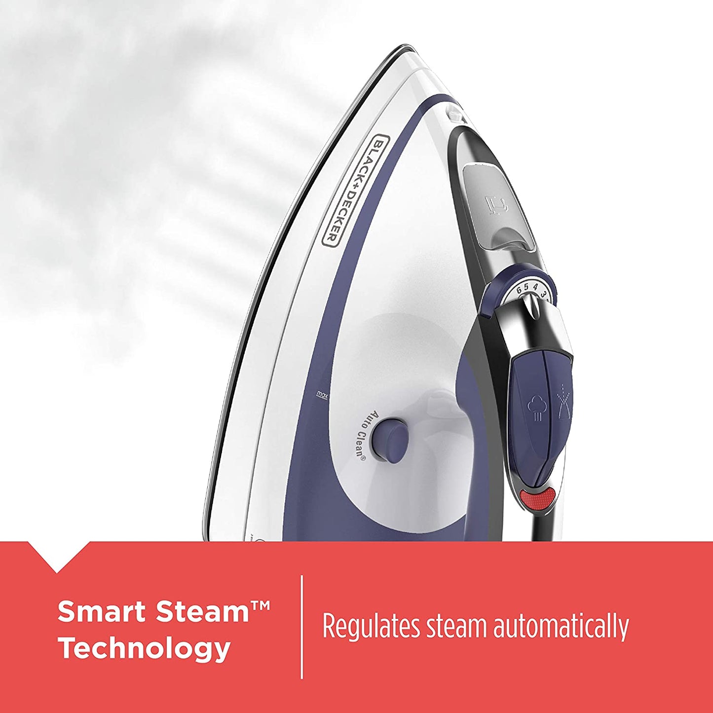 Advantage Steam Iron White/Blue Nonstick Stainless Steel Clothing Iron