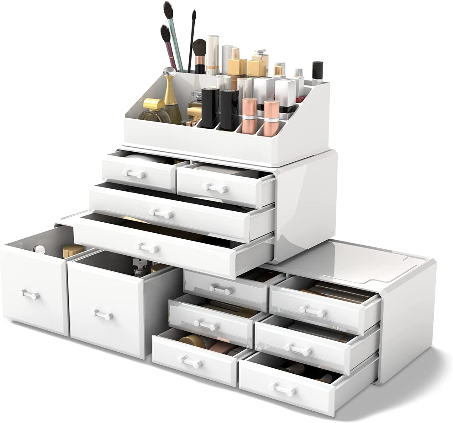 12 Drawer Makeup Cosmetic Organizer Storage Drawers Display Boxes Case 