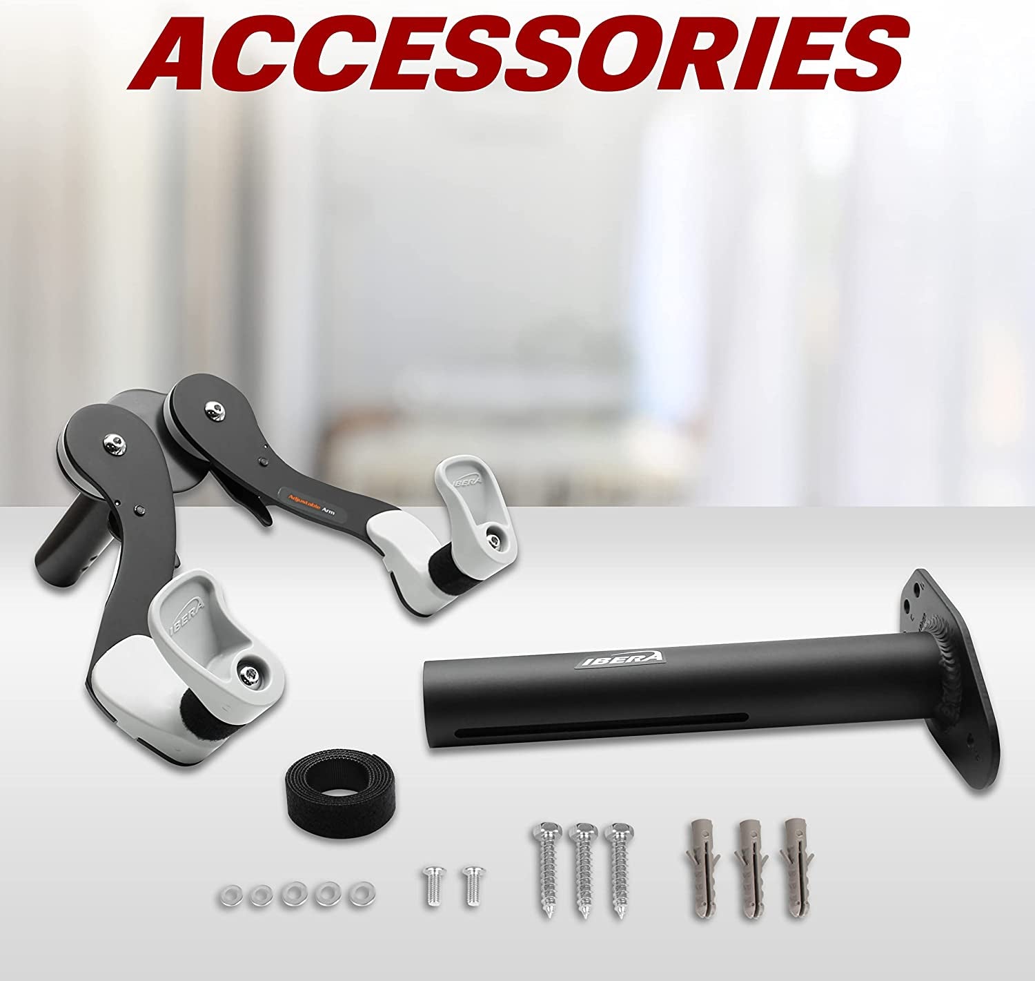 Bike Horizontal Wall Hanger - Adjustable Angle, Single Storage Mount (Black)