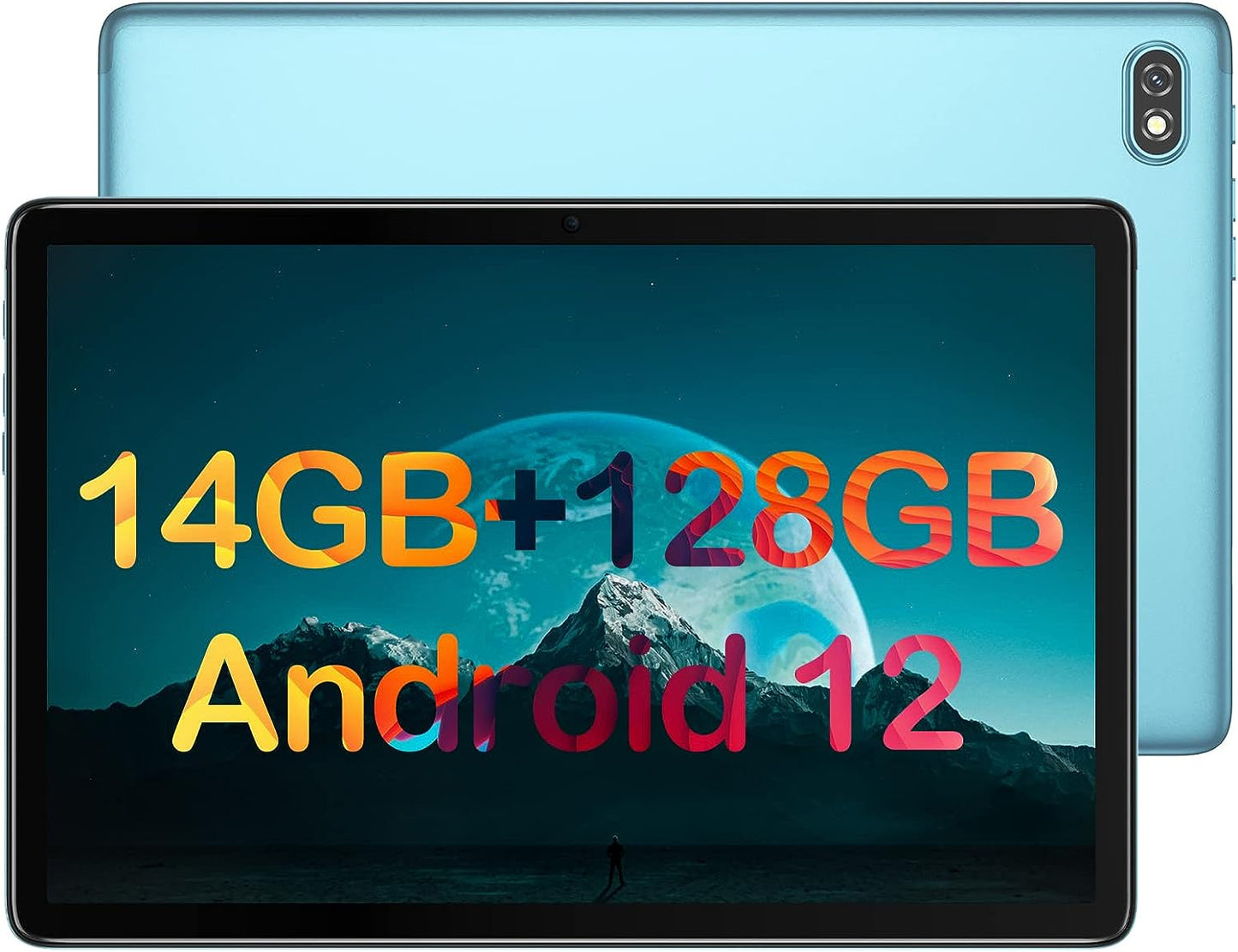 10.1 Inch Tablet with Android 12: Enhanced Performance, 14GB RAM, 128GB ROM (Expandable to 1TB), Immersive IPS 1080P Display, Dual 13+8MP Camera, and Long-Lasting 6580mAh Battery