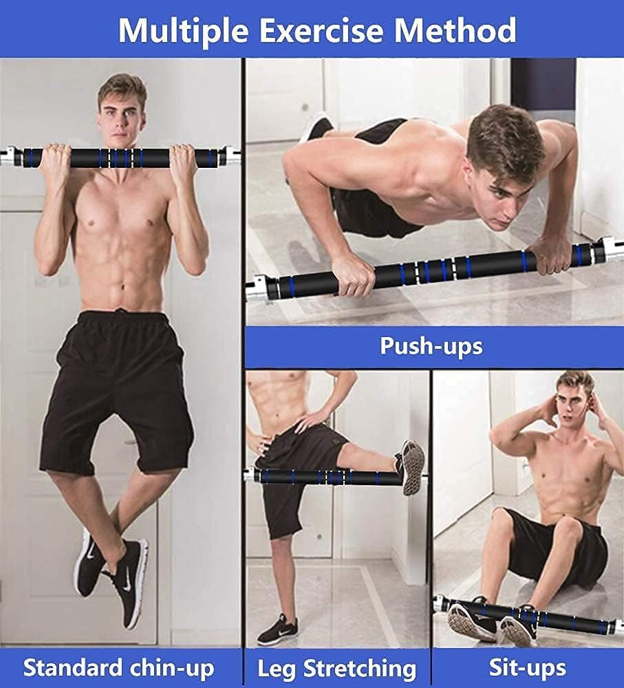 Adjustable Pull Up Bar Adjustable - No Screw Installation - Doorway Chin Up Bar Door Frame, Multi-Functional Heavy Duty Gym Fitness Exercise Equipment Home Workout Bar
