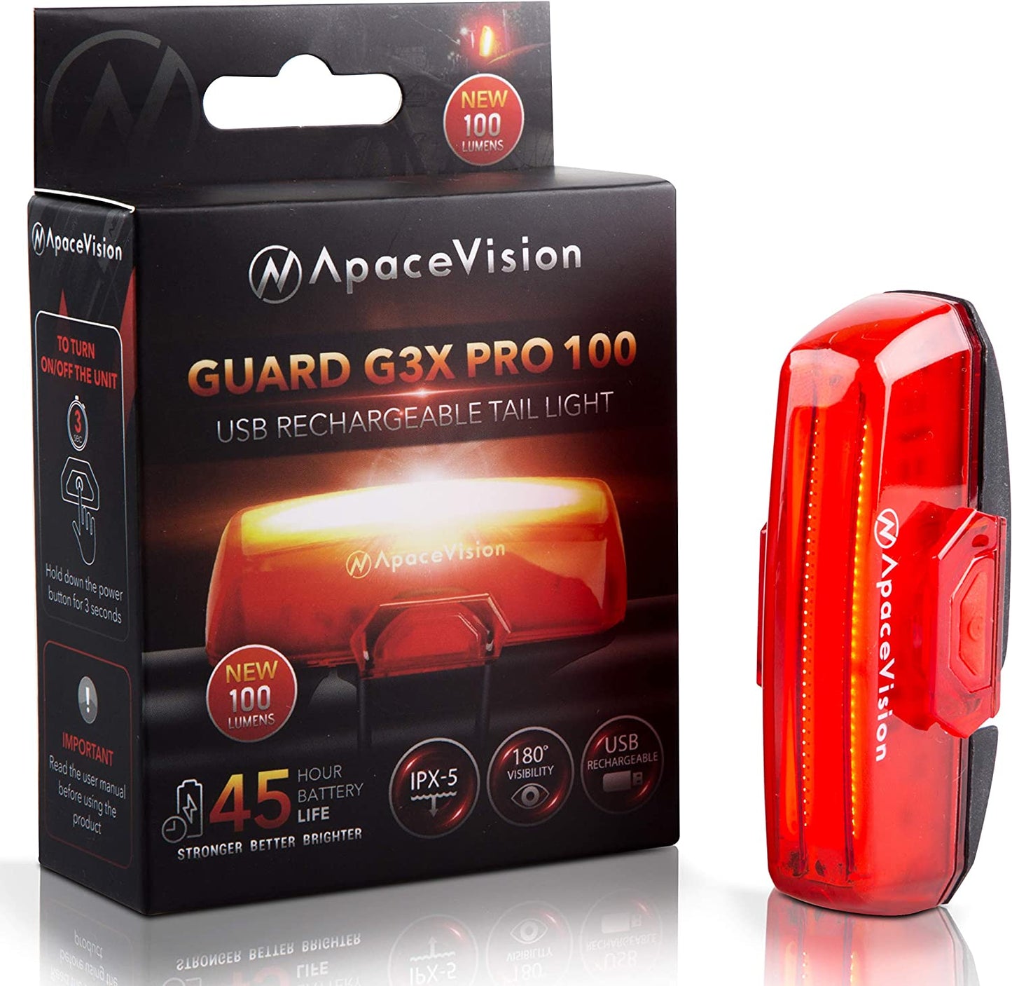USB Rechargeable Bike Tail Light - High-Intensity 100 Lumens LED Bicycle Rear Light for Enhanced Cycling Safety