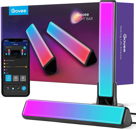 Compact RGBICWW smart LED light bars offer 12 scene modes, music modes, and Bluetooth connectivity. They are perfect for enhancing entertainment setups, PCs, TVs, and room decor. Please note that these light bars do not support WiFi or Alexa.