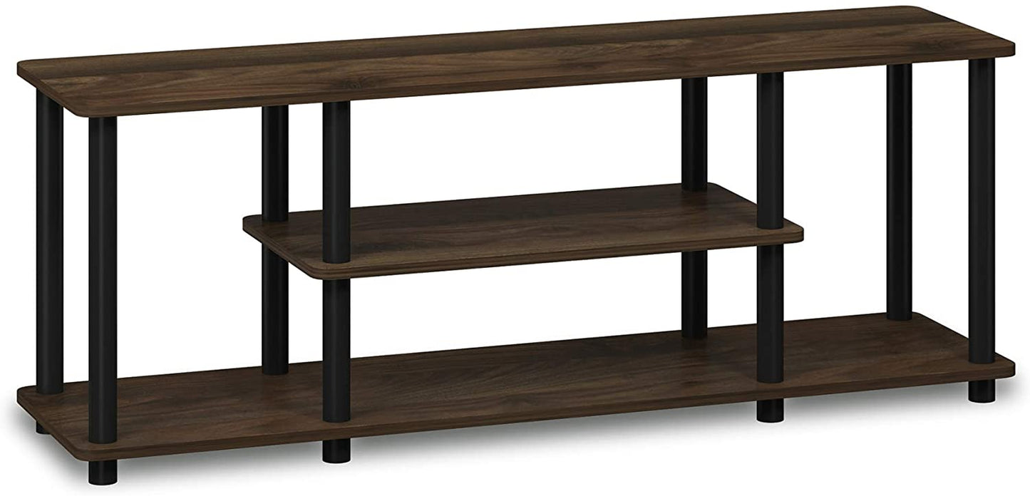 3D Entertainment TV Stands, Round - Walnut/Black