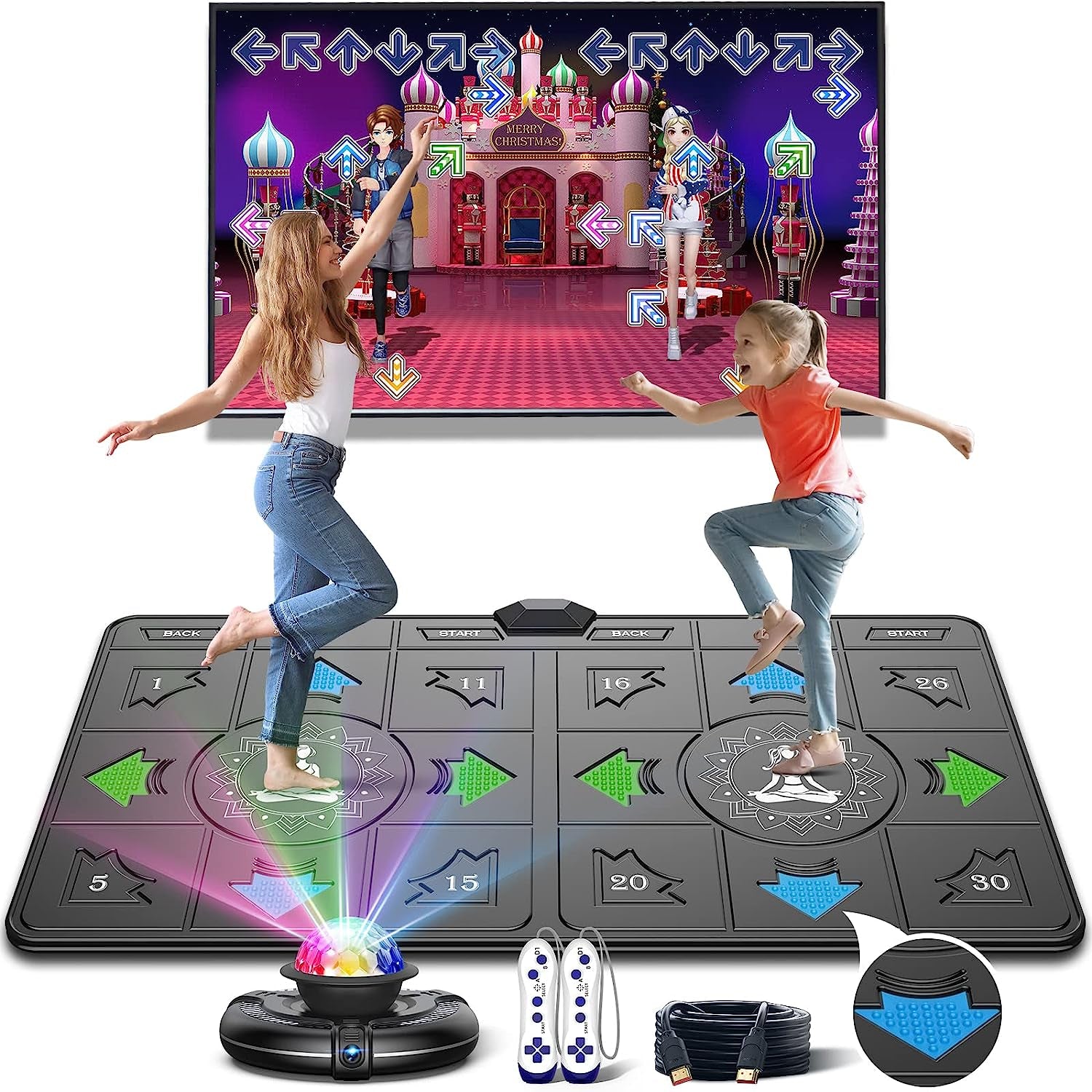 Musical Electronic Dance Mat: Perfect for Kids and Adults. HD Camera, Non-Slip Massage Yoga Dance Pad, Wireless and Ideal for Exercise & Fitness. Turn Your TV into a Dance Step Pad Game - Great Toys Gift for Girls.