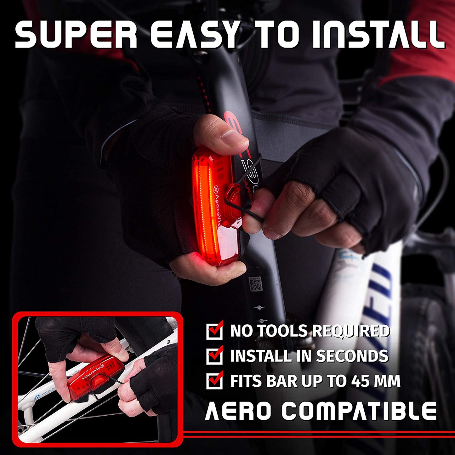 USB Rechargeable Bike Tail Light - High-Intensity 100 Lumens LED Bicycle Rear Light for Enhanced Cycling Safety