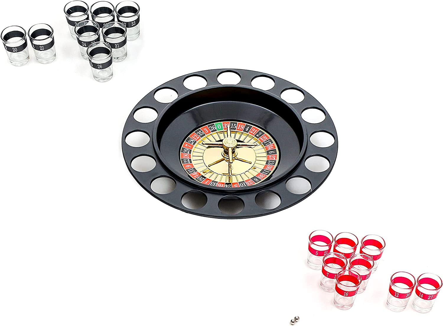 16 Piece Shot Spinning Roulette Game Set 