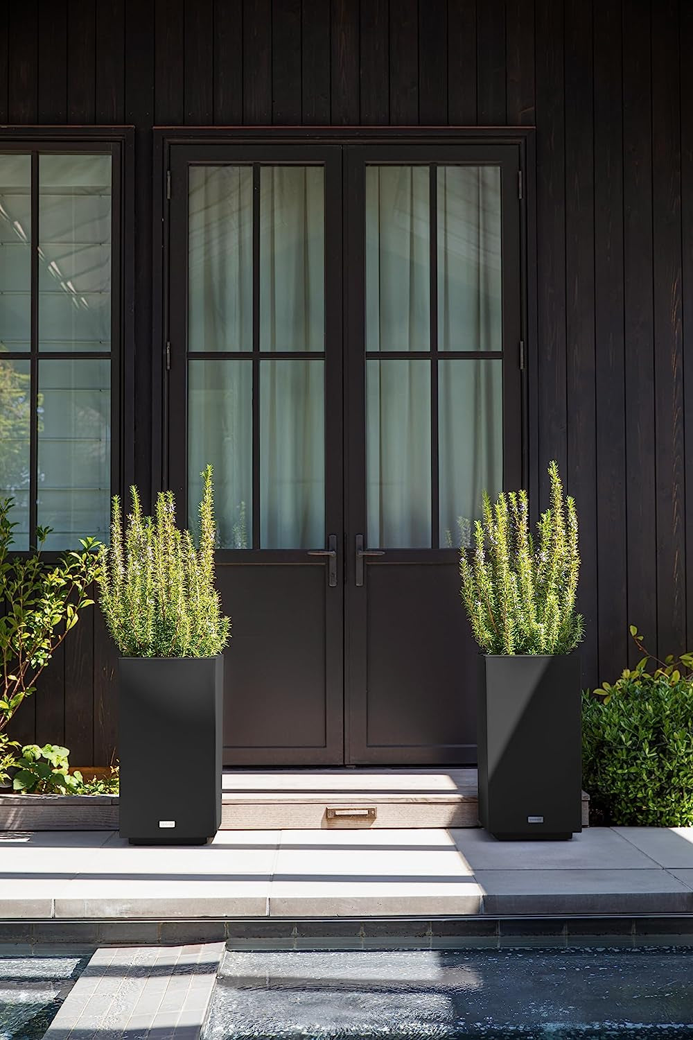  Block Series Pedestal Planter - Versatile Indoor or Outdoor Tall Planter for All-Weather Use - Enhance Modern Décor with Removable Insert Bucket - Ideal for Flowers, Tall Trees, and Faux Plants