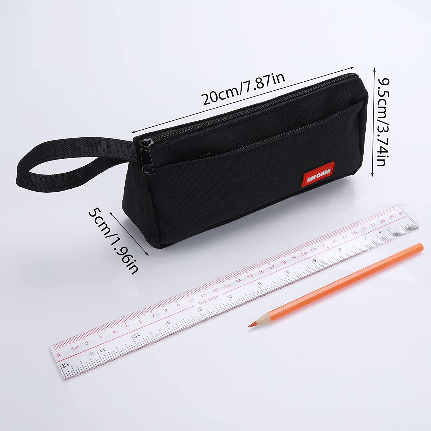 Large Capacity Pencil Case, Oxford Cloth Pencil Case Black