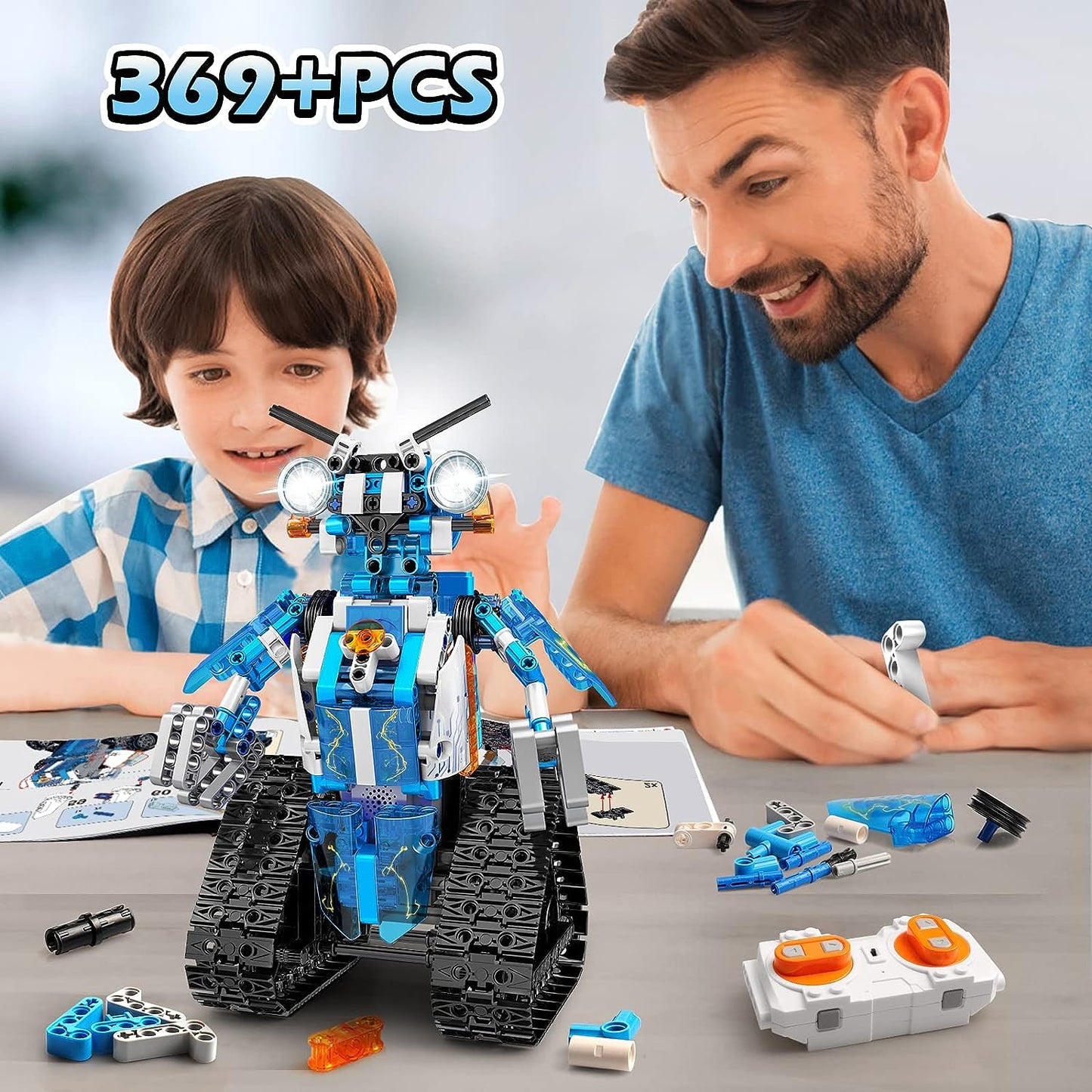 STEM Robot Building Kit for Kids Ages 6-12 - Features Remote and App Control - Innovative Gift Idea for Boys - Includes 369+ Pieces - New for 2023