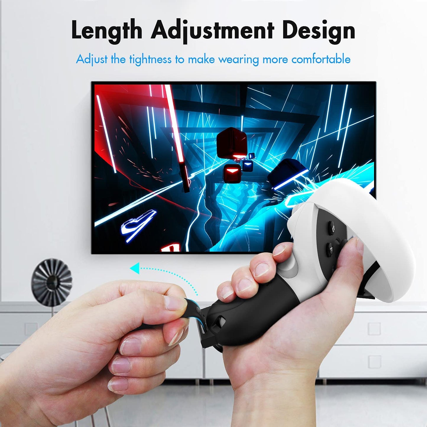 Touch Controller Grip Cover, for Meta/Oculus Quest, Quest 2 or Rift S Accessories,with Anti-Throw Straps and Handle Protective Sleeve,Made of Premium Material, Comfortable Feel, Easy Installation