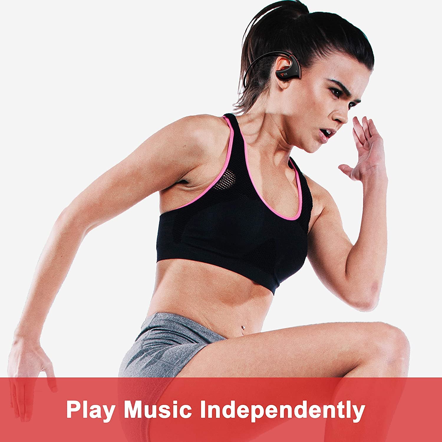 Bluetooth MP3 Player Sweatproof Headphones and 16GB TF Card - Provides Lossless Sound for Running, Gym, and Audiobooks