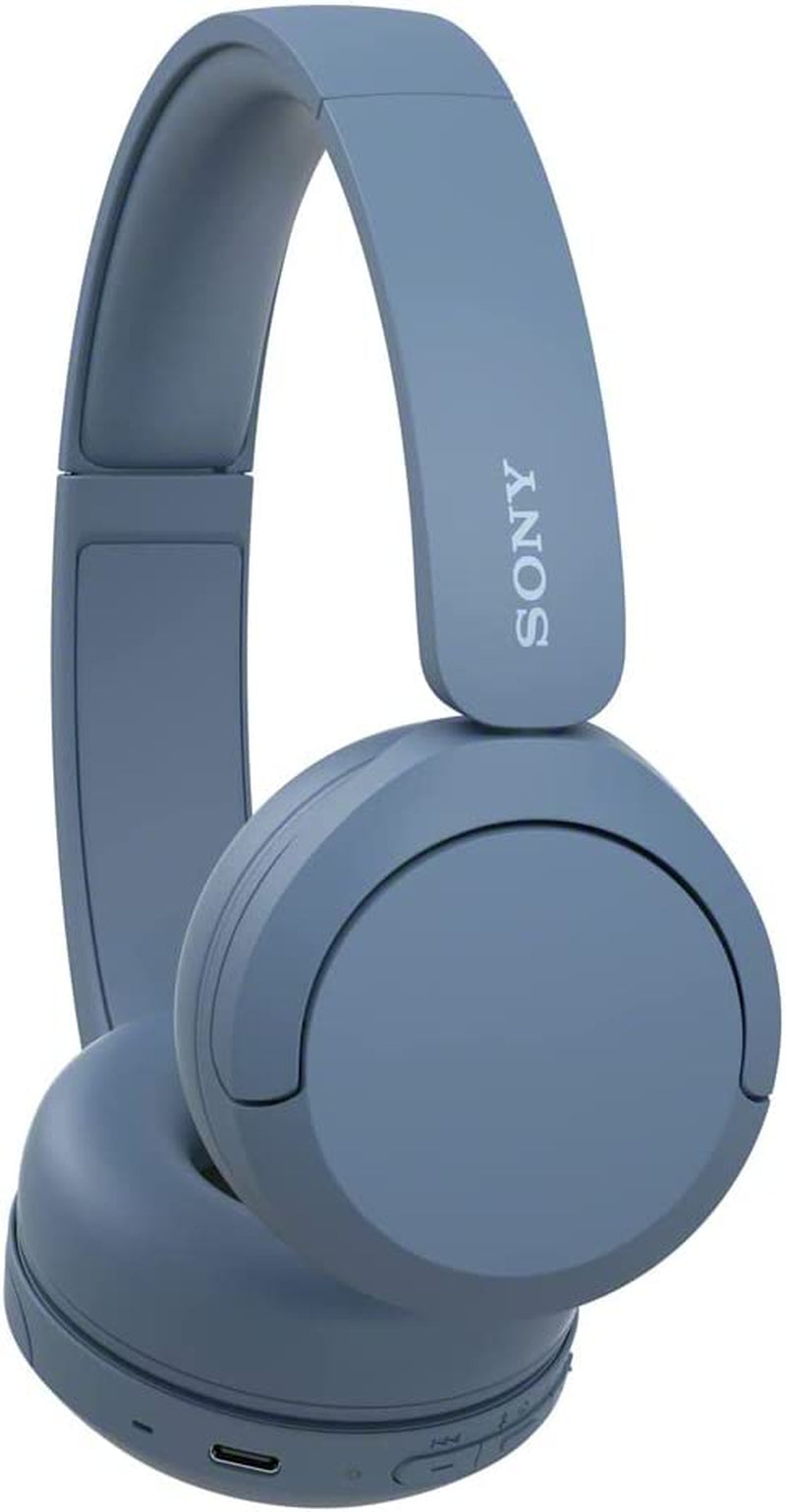 Blue WH-CH520 Wireless Bluetooth On-Ear Headphones with Microphones