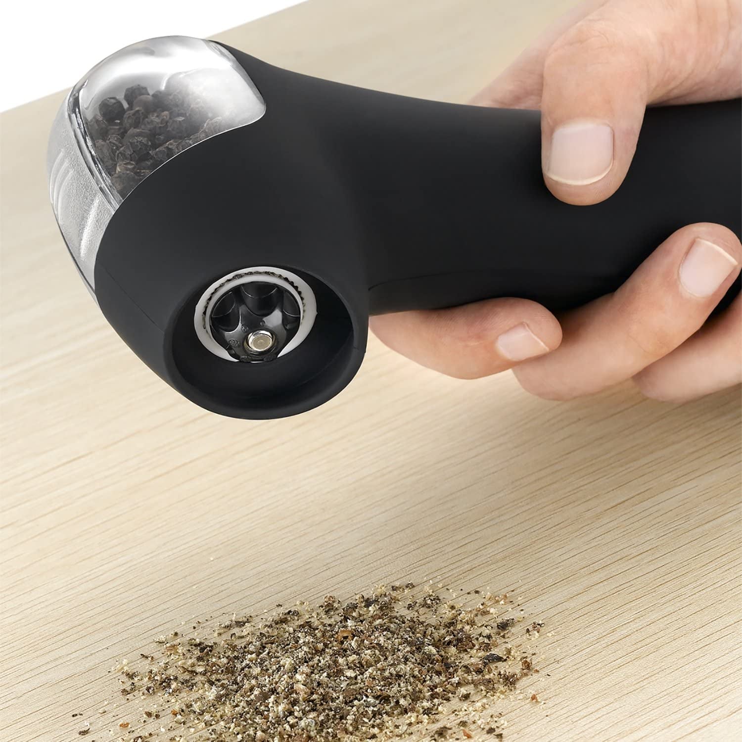 Electric Salt and Pepper Grinder Set, BPA-Free, Black/White