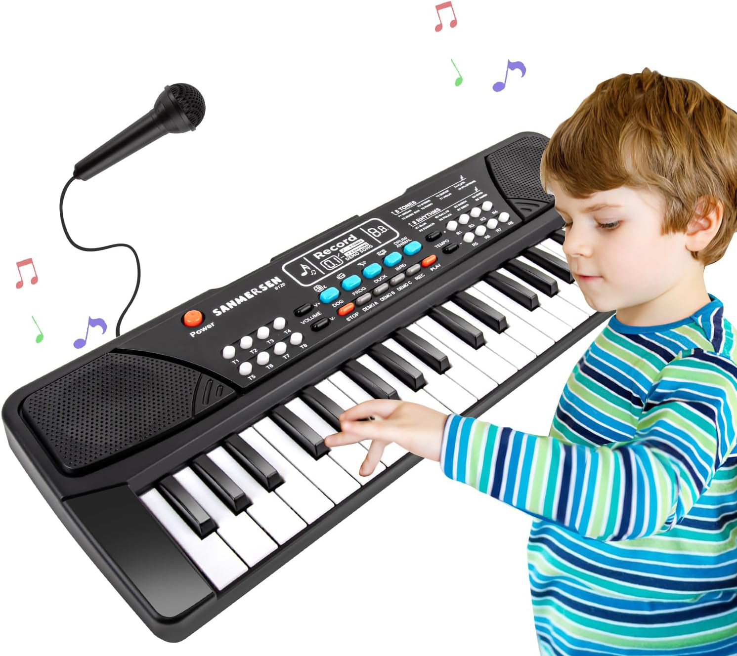  Kids Piano: 37-Key Electronic Keyboard with Microphone - Educational Musical Instrument for Beginner Boys and Girls (Ages 3-8)