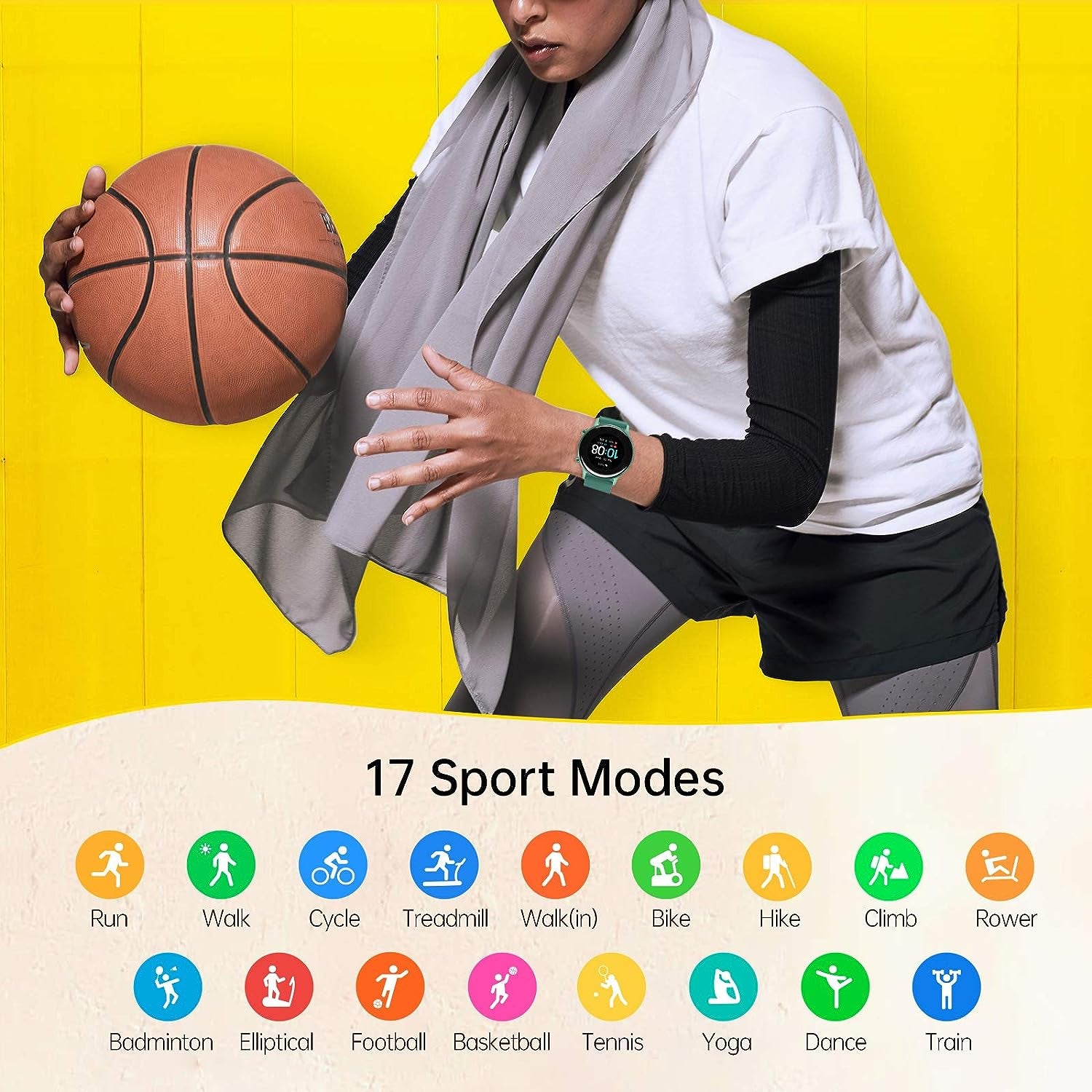Smart Watch for Android and iOS Phones - A Fitness Tracker with Heart Rate Monitoring, Sleep Tracking, Blood Oxygen Monitoring, and 17 Exercise Modes. Designed for both Men and Women, it's an Activity Tracker with 5ATM Water Resistance.