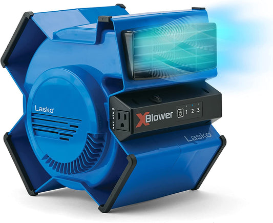 High Velocity X-Blower Utility Fan for Efficient Cooling, Ventilation, Exhaustion, and Drying in Residential, Commercial, and Industrial Settings - Blue X12905 11x9x12