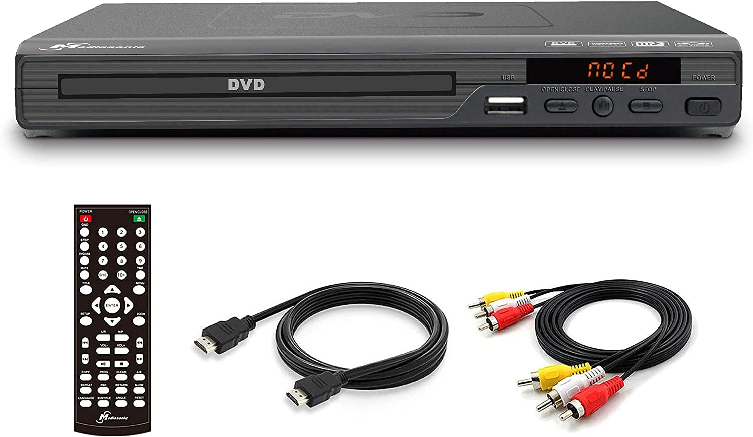 CD / DVD Player - All Region DVD Player for Home with HDMI / AV Output, USB Multimedia Player Function, High Speed HDMI 2.0 & AV Cable Included - Upscaling 1080P