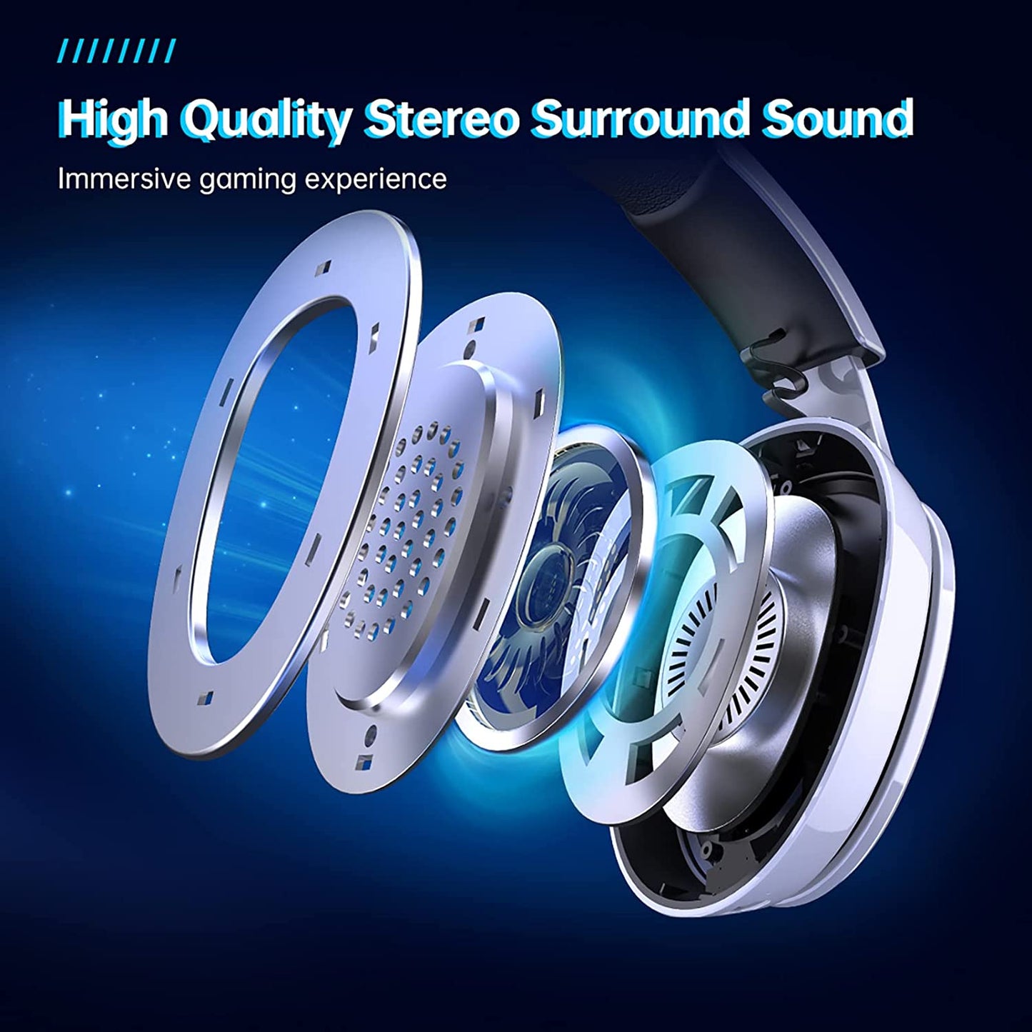 Wireless Gaming Headset - 2.4GHz for PC, PS4, PS5, Mac, Nintendo Switch, Bluetooth 5.2, Detachable Noise-Canceling Mic, Stereo Sound, 3.5mm Wired Mode for Xbox Series