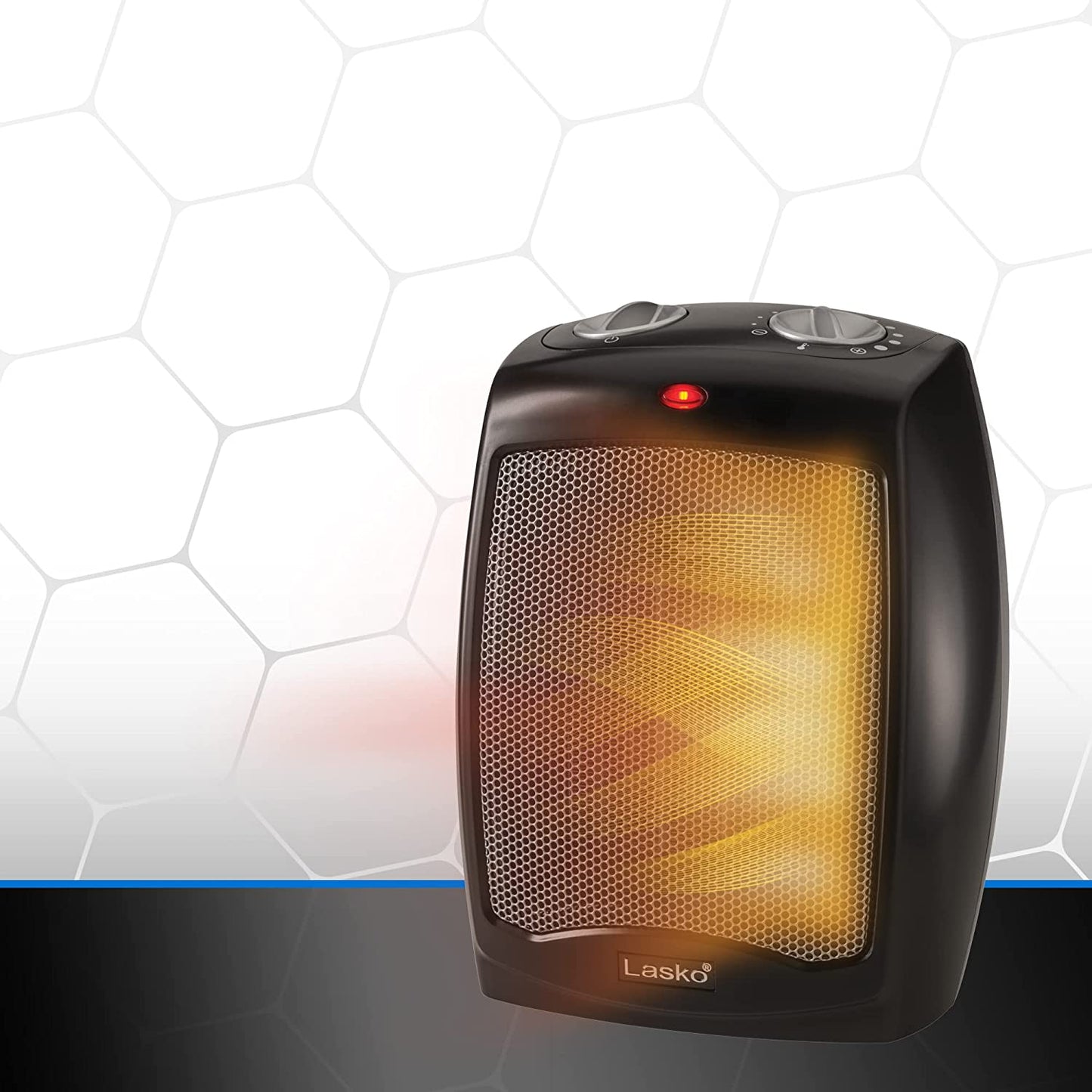 Portable Ceramic Space Heater with Adjustable Thermostat - Ideal for Home or Home Office Use in Black