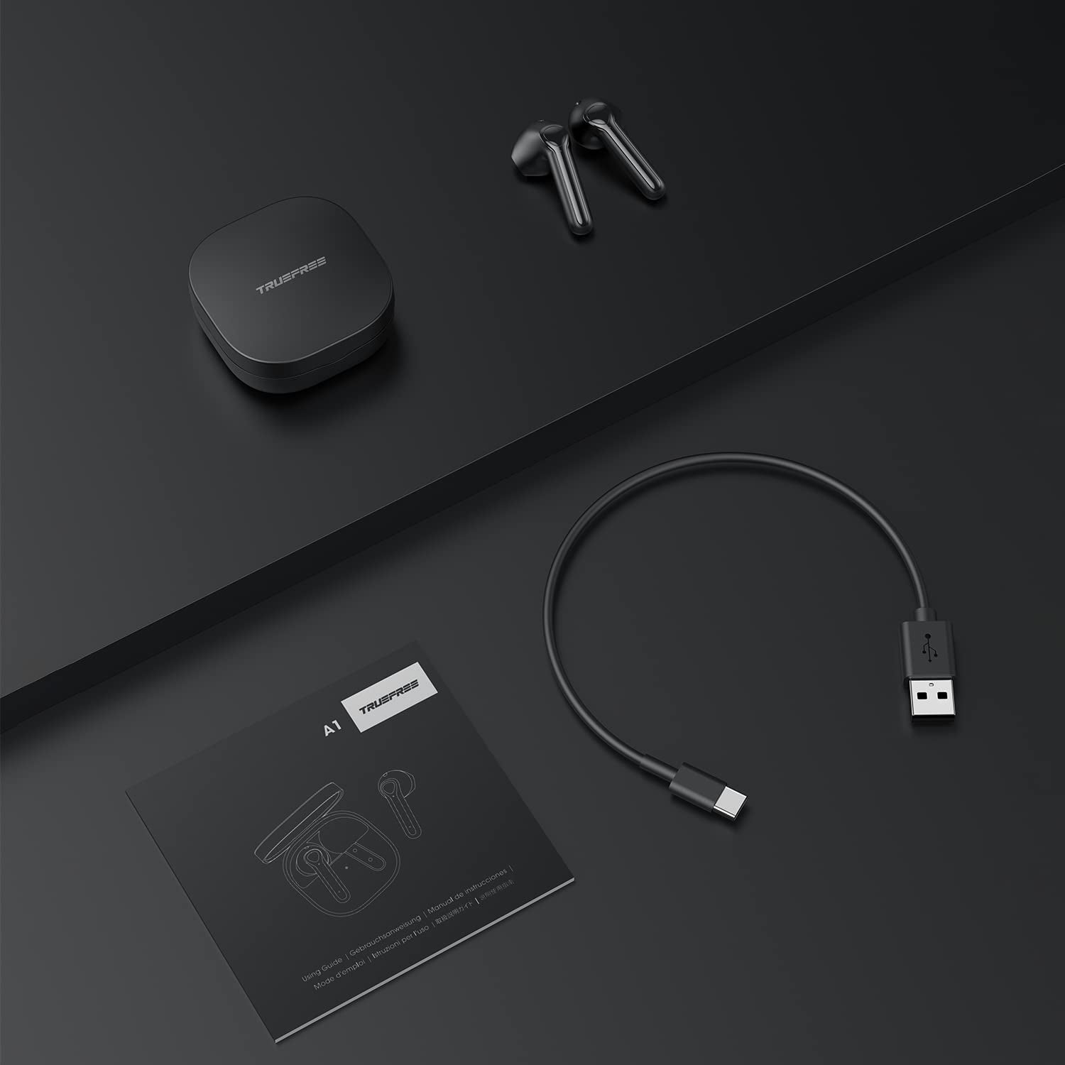 A1 Wireless Earbuds - Bluetooth Earphones with 4 Mics, Immersive Stereo Sound powered by 14.2mm Driver, Clear Calls with ENC, USB-C Charging, 18 Hours Playtime, Single/Twin Mode