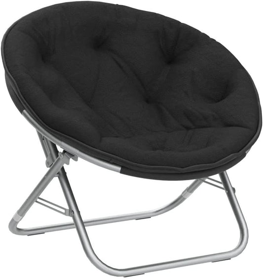 Faux Fur Saucer Chair, One Size - Black