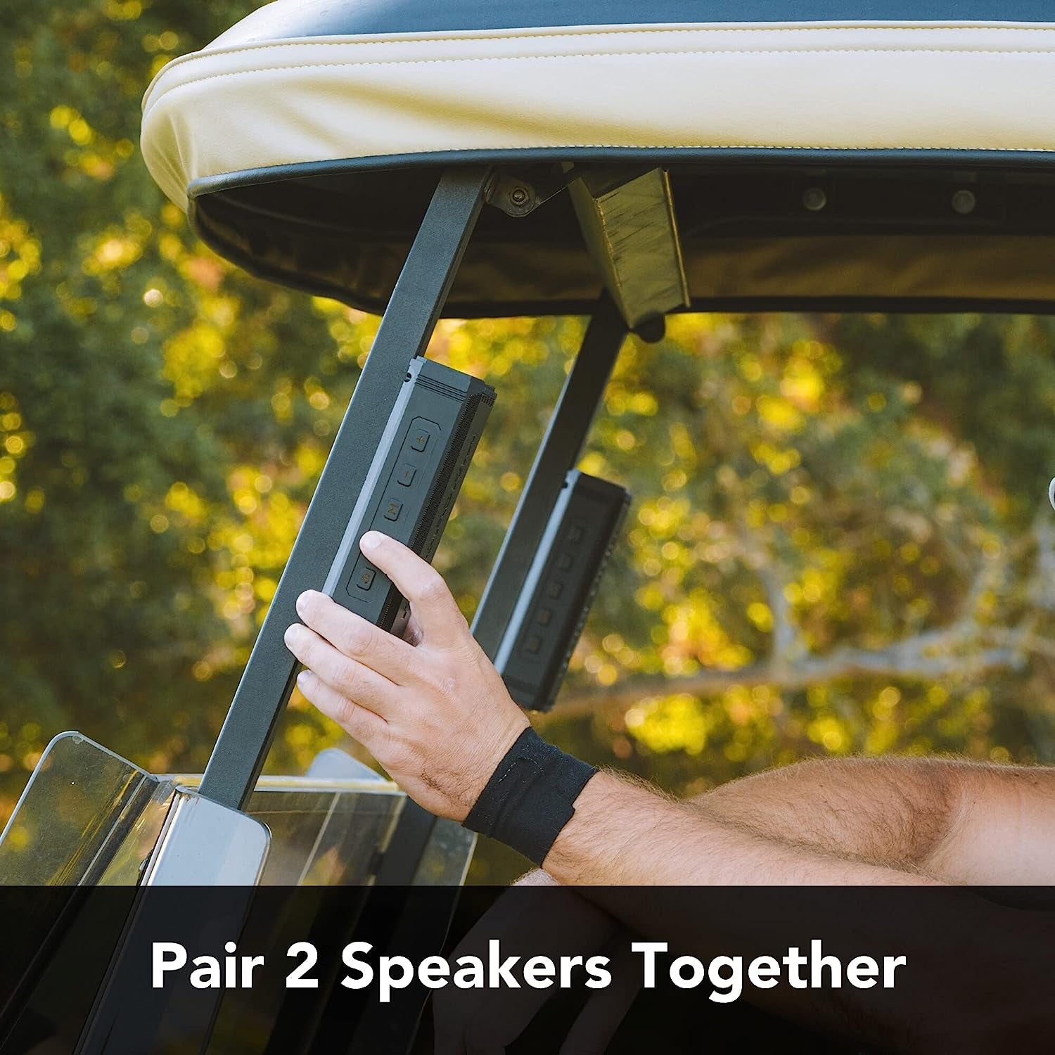 Rugged Magnetic Golf Speaker - Portable, IPX7 Waterproof & Dustproof, 24-Hour Battery, Loud and Clear Sound (Black)