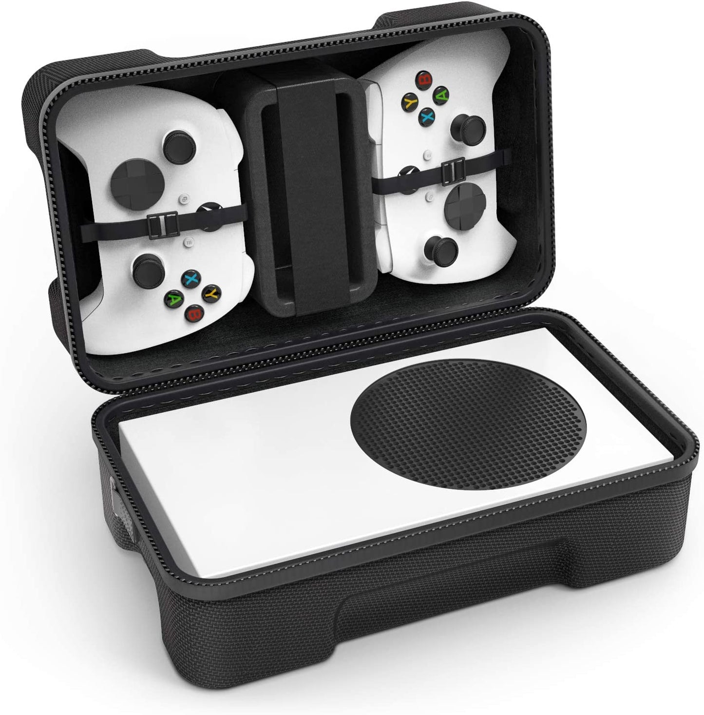  Protective Carrying Case for Xbox Series S Game Console, Organizational Travel Bag for Wireless Controllers and Accessories