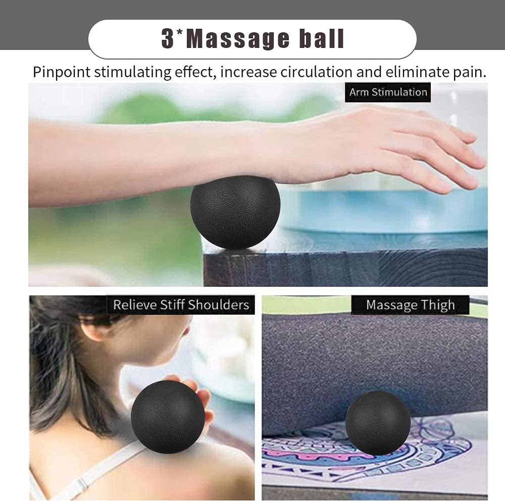 Versatile 4-in-1 Foam Roller Set with Muscle Roller Stick and Massage Balls - Ideal for Deep Tissue Massage, Effective Pain Relief for Back and Legs, and Enhanced Exercise Experience