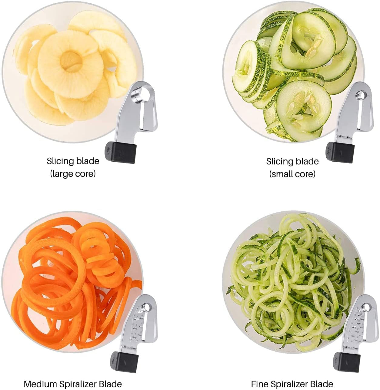 Spiralizer Plus Attachment for KitchenAid Stand Mixer - Includes Peel, Core, and Slice Functions, Vegetable Slicer with 5 Blades (Not KitchenAid Brand Spiralizer).