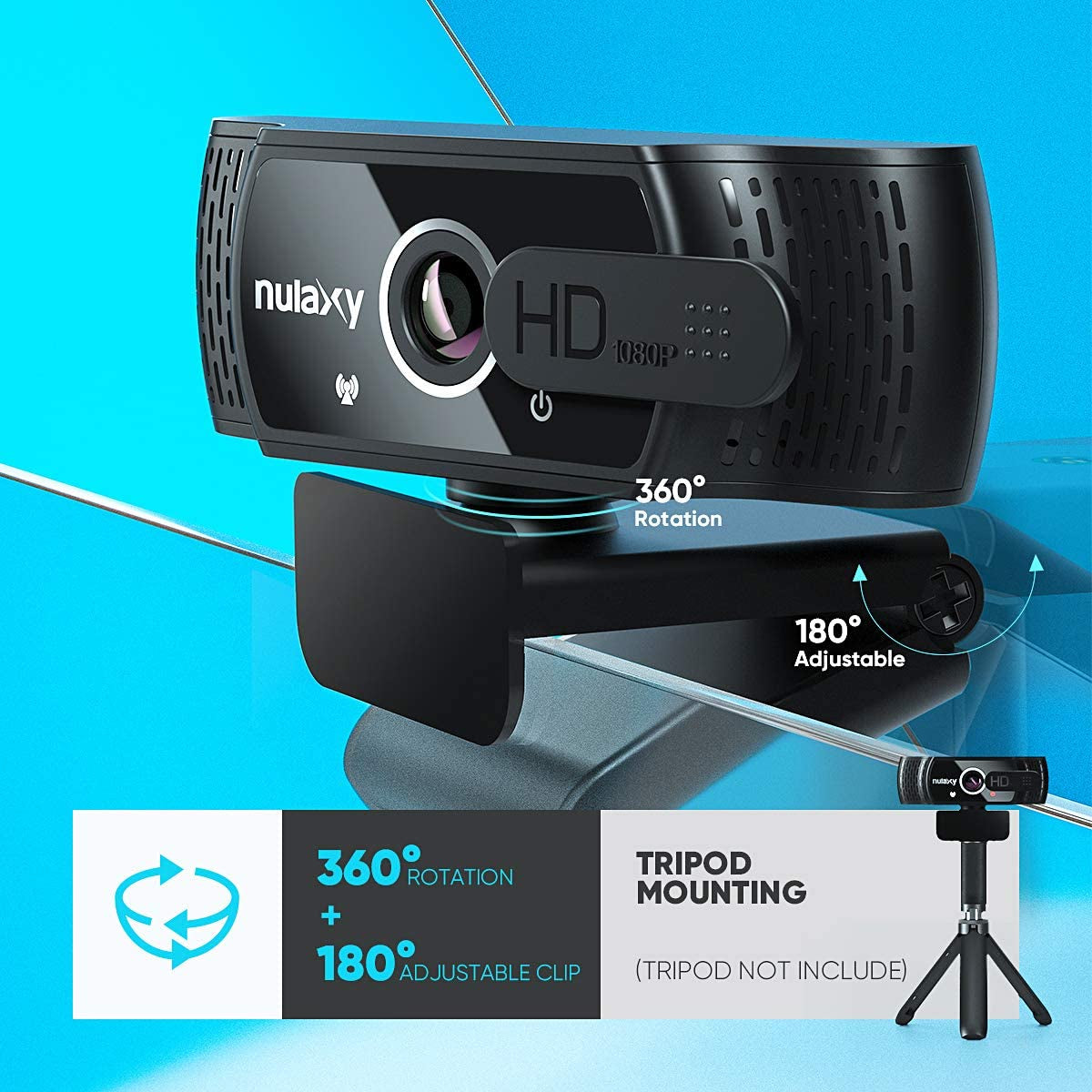 1080P HD Webcam with Microphone, Privacy Cover, and Plug-and-Play - Perfect for PC Video Conferencing, Calling, Gaming, and More on Laptop, Desktop, YouTube, and Facetime