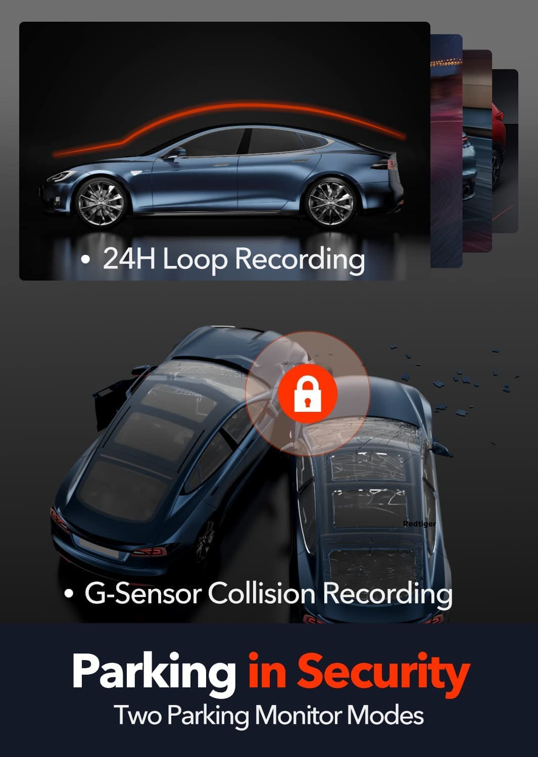 4K Dual Dash Cam with Built-In Wifi and GPS - Front 4K/2.5K and Rear 1080P Dual Dash Camera for Cars, 3.18 Inch Display, 170 Degree Wide Angle Dashboard Camera Recorder, Supports up to 256GB Max
