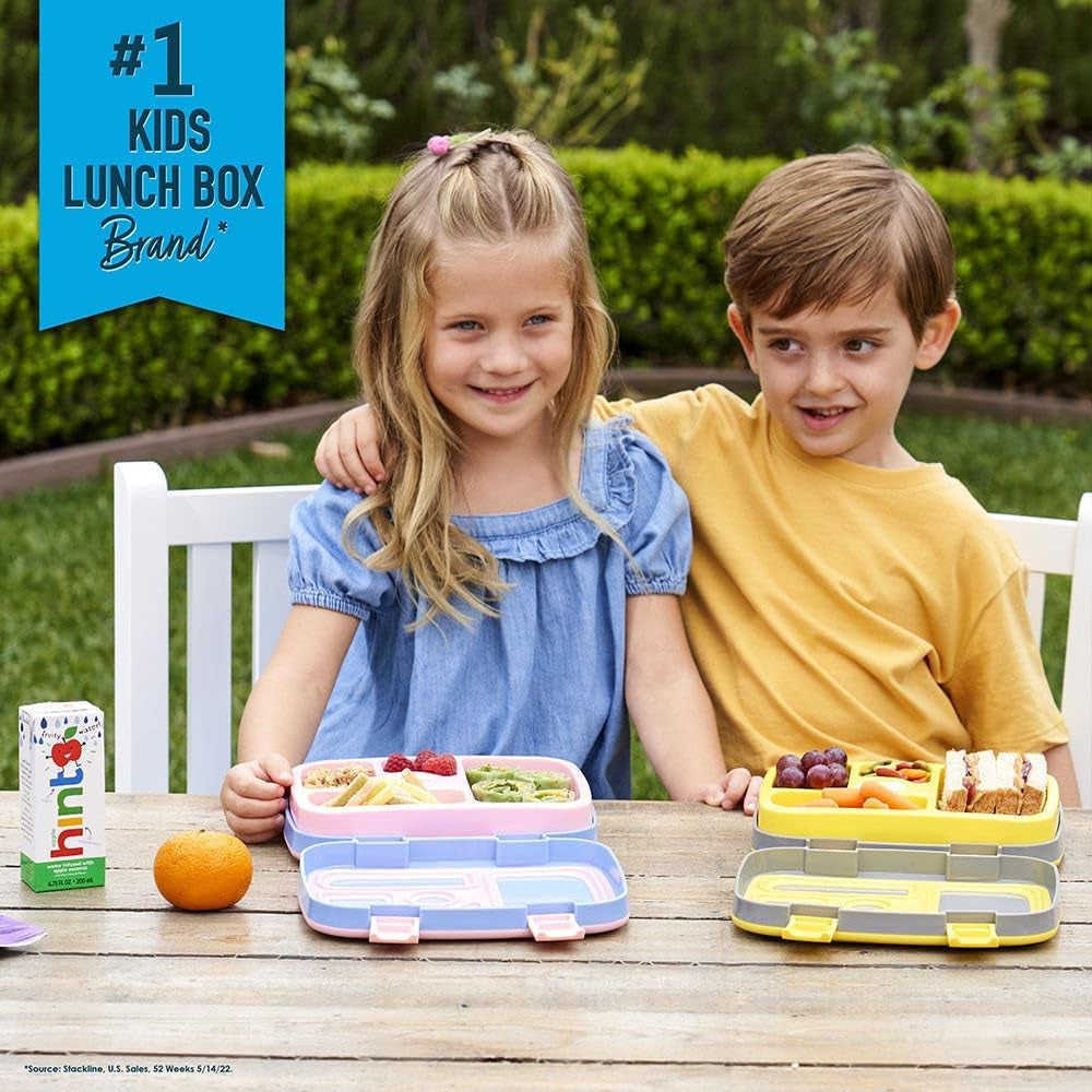 Kids Prints (Space Rockets) - Leak-Proof, 5-Compartment Bento-Style Lunch Box for Children - Optimal Portion Sizes for Ages 3 to 7 - Made with BPA-Free and Food-Safe Materials