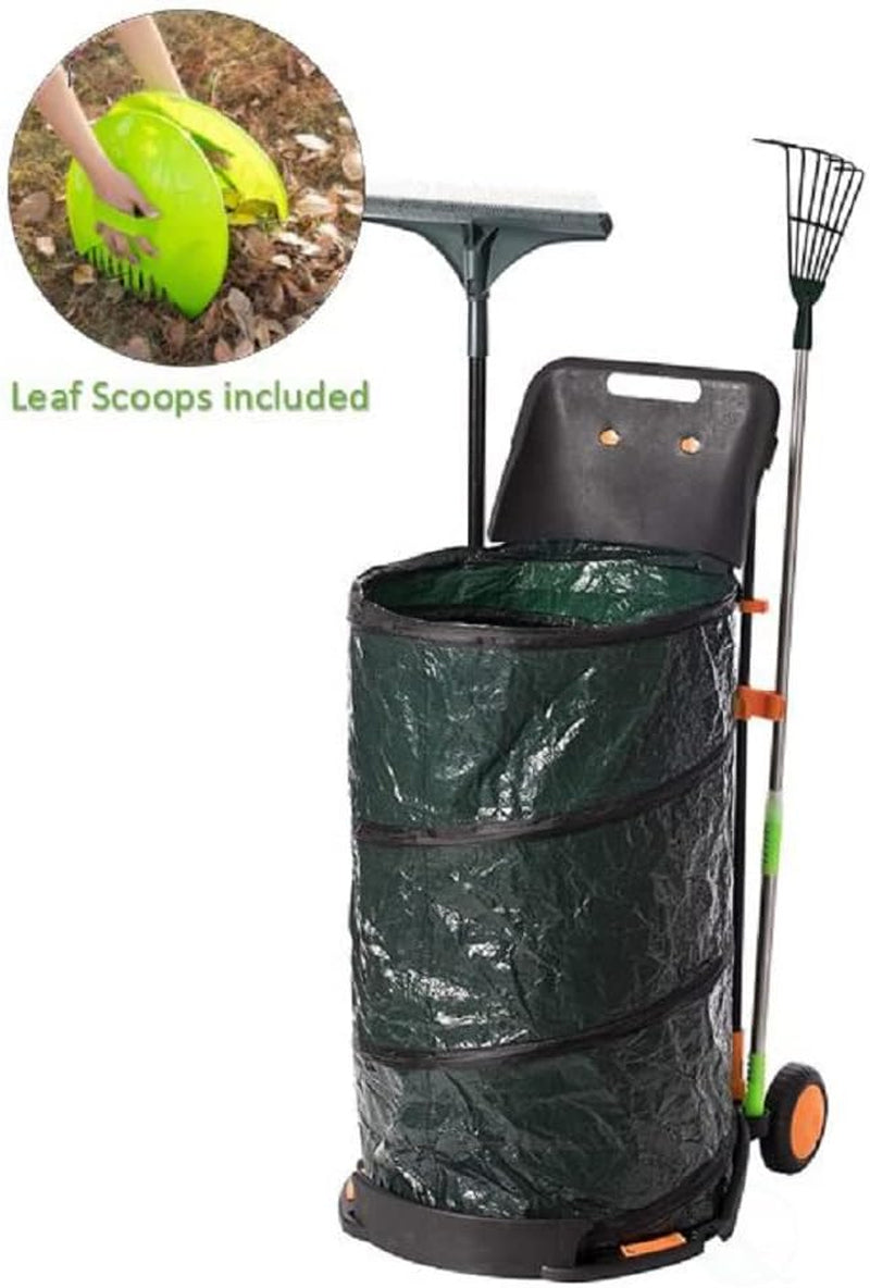 Versatile Garden Cart with Leaf Collector: Includes Bonus Hand Leaf Rakes for All-Purpose Garden Use